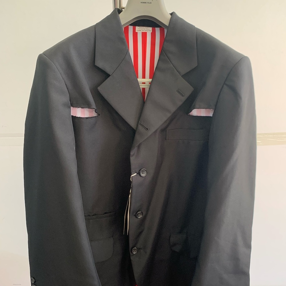 Come Des Garcons - Black Gabardine Cut-Out Blazer